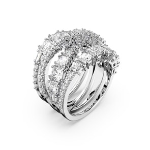 Swarovski Bague Twist Wrap, blanc, métal rhodié