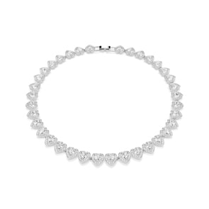 Swarovski Angelic Tennis Halskette Herz Weiss rhodiniert