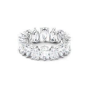Swarovski Bague Vittore Pear, blanc, métal rhodié