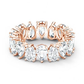 Swarovski Vittore Pear Ring, weiss, Rosé vergoldet