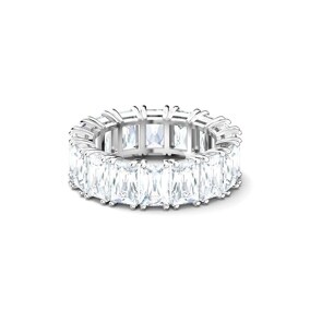 Swarovski Bague Vittore Wide, blanc, métal rhodié
