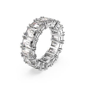 Swarovski Matrix Vittore Wide Ring, weiss, rhodiniert