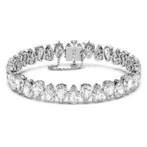 Swarovski Zirkonia im Tropfenschliff, Weiß, Rhodiniert