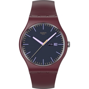 Swatch Original 41 Biosourced Burgundy Berry
