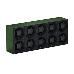 SwissKubik Masterbox Aluminium Dunkelgrün - 10 Uhren