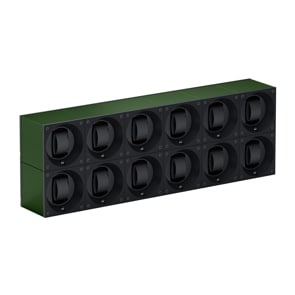 SwissKubik Masterbox Aluminium Dunkelgrün - 12 Uhren