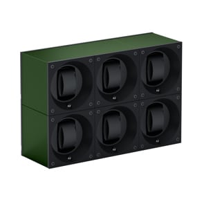 SwissKubik Masterbox Aluminium Dunkelgrün - 6 Uhren