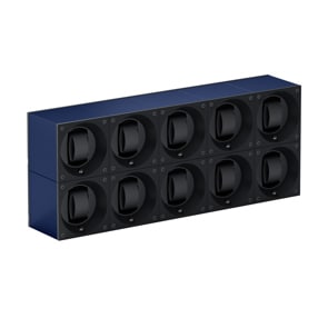 SwissKubik Masterbox Aluminium Marineblau - 10 Uhren