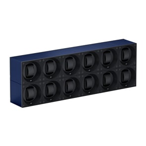 SwissKubik Masterbox Aluminium Marineblau - 12 Uhren