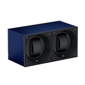 SwissKubik Masterbox Aluminium Marineblau - 2 Uhren