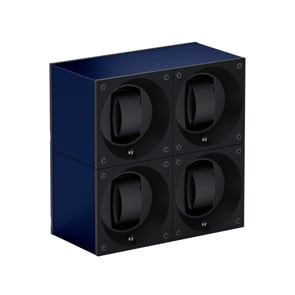 SwissKubik Masterbox Aluminium Marineblau - 4 Uhren