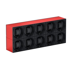 SwissKubik Masterbox Aluminium Rot - 10 Uhren