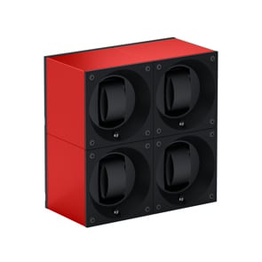 SwissKubik Masterbox Aluminium Rot - 4 Uhren