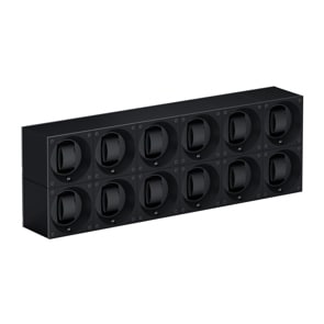 SwissKubik Masterbox Aluminium Schwarz - 12 Uhren
