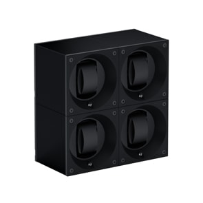 SwissKubik Masterbox Aluminium Schwarz - 4 Uhren