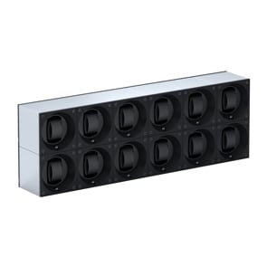 SwissKubik Masterbox Aluminium Silber - 12 Uhren