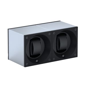 SwissKubik Masterbox Aluminium Silber - 2 Uhren