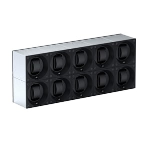 SwissKubik Masterbox Gebürstetes Aluminium - 10 Uhren