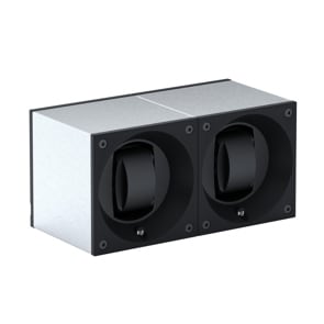 SwissKubik Masterbox Gebürstetes Aluminium - 2 Uhren