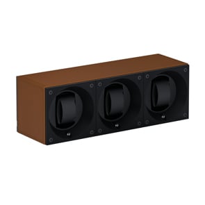 SwissKubik Masterbox Leder Cognac - 3 Uhren