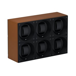 SwissKubik Masterbox Leder Cognac - 6 Uhren
