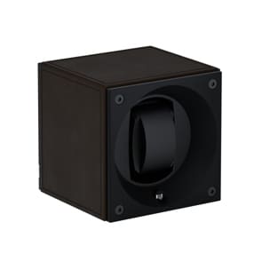 SwissKubik Masterbox Leder Dunkelbraun - 1 Uhr