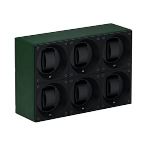 SwissKubik Masterbox Leder Grün - 6 Uhren