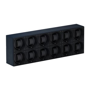 SwissKubik Masterbox Leder Marineblau - 12 Uhren
