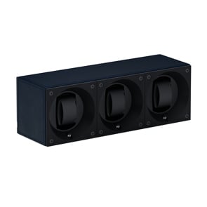 SwissKubik Masterbox Leder Marineblau - 3 Uhren
