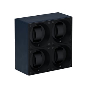 SwissKubik Masterbox Leder Marineblau - 4 Uhren