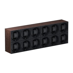 SwissKubik Masterbox Natürliches Wenge-Holz - 12 Uhren