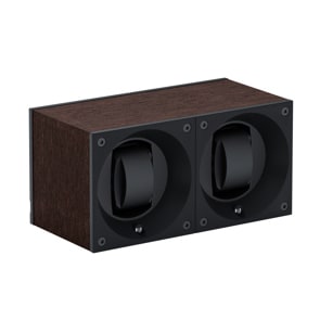 SwissKubik Masterbox Natürliches Wenge-Holz - 2 Uhren