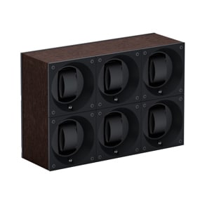 SwissKubik Masterbox Natürliches Wenge-Holz - 6 Uhren