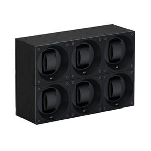 SwissKubik Masterbox Wenge-Holz Schwarz - 6 Uhren