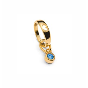 Taufring 375/9 K Gelbgold mit Zirkonia hellblau