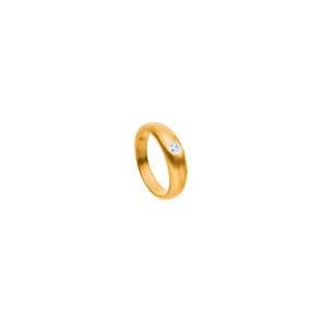 Taufring 750/18 K Gelbgold mit Diamant 0.02ct W/Si