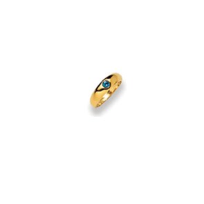 Anneau de baptême or jaune 750/18 ct avec saphir