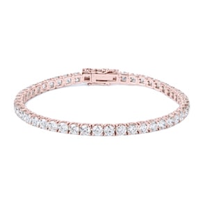 Tennis Bracelet 750/18 K Rose Gold with Diamonds 8.0 ct H/si