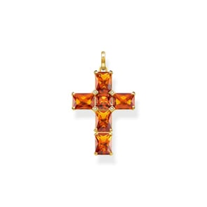 Thomas Sabo Anhänger Kreuz orange Steine