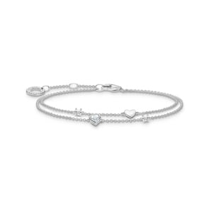 Thomas Sabo Charm Club Bracelet avec coeurs et pierres blanches argent