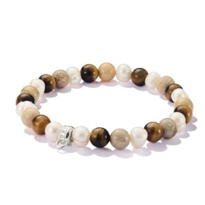 Thomas Sabo As We Are Bead-Armband mit naturfarbenen Steinen Silber