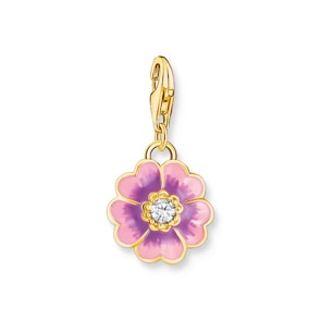 Thomas Sabo As We Are Charm-Anhänger Blume Flower Violett vergoldet
