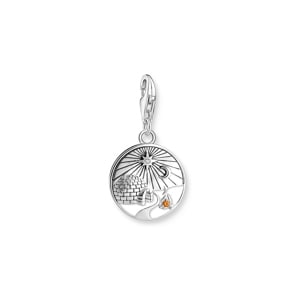 Thomas Sabo As We Enjoy Charm-Anhänger mit Iglu, Gravur und Steinbesatz Silber