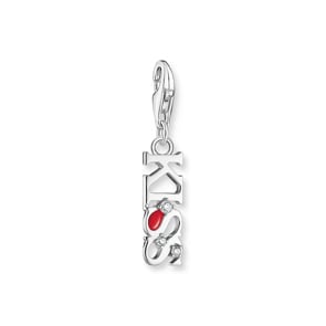 Thomas Sabo As We Kiss silver charm pendant KIss with white zirconia