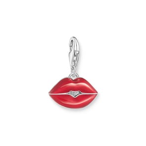 Thomas Sabo As We Kiss Charm-Anhänger roter Kussmund Silber