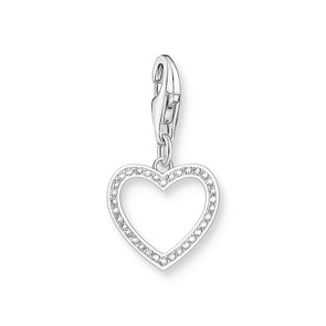 Thomas Sabo As We Love Charm-Anhänger Herz mit weissen Steinen Silber
