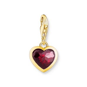 Thomas Sabo As We Love Charm-Anhänger Herz Rot vergoldet