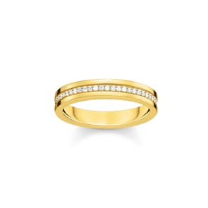 Thomas Sabo Bandring mit weissen Steinen vergoldet