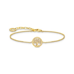 Thomas Sabo Basics Gold-plated bracelet with tree of love pendant and cold enamel