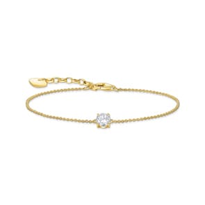 Thomas Sabo Basics Armband mit weissem Zirkonia-Anhänger vergoldet